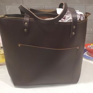 NWT Portland Leather Goods Large Grizzly Tote